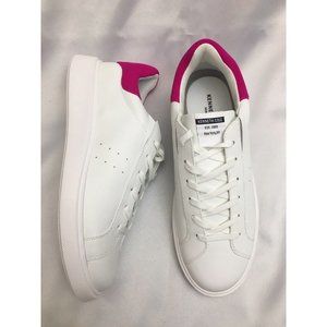 Kenneth Cole Women's White /Pink Kam  PlatformLace Up  Sneakers Tenis Shoes 10